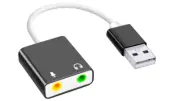 External Sound Card USB Audio Adapter PC Laptop Microphone Speaker Jack Soundbar