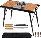 Portable IGT Picnic Table, XICEN Heavy-Duty Roll-Top Collapsible Table