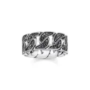 Buy Ring blackened links with black stones by Thomas Sabo online - THOMAS SABO Australia