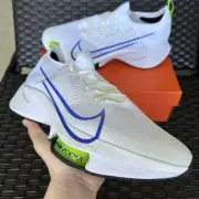 NIKE AIR ZOOM TEMPO NEXT% FLYKNIT WHITE RACER BLUE Size 13