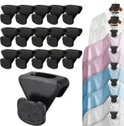 FOHOA 18 Piece Clothes Hanger Connector Hooks Space Saving Heavy Duty Hanger Extender - Black