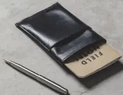 notebook Notepad cover pocket pen bag slipcase pocket cow Leather black A227