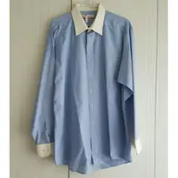 在飛比找蝦皮購物優惠-((夢特嬌))Montagut藍底白領襯衫，L號，175cm