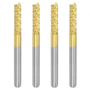 1/8" Shank 3mm x 12mm Titanium Coated Carbide End Mill CNC Router Bits 4pcs
