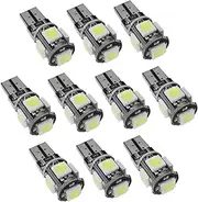 iplusmile Set of 10 T10 Led Car Lights Compatible 5050-5sm Ultra-thin Auto Dimming for Vehicles