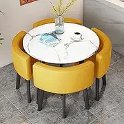 Modern Dining Table and Chairs Set for 4 Office Reception Furniture Round/Square Table for Conference Room Business Negotiation Set for Kitchen Dining Club Table and Chair Combination Dinett