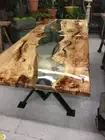Clear Walnut Epoxy Table | Modern Decorative Living Room Furniture Wooden Table