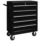 Tool Box Chest Cabinet Trolley Toolbox Mechanic Garage Storage 5 Drawers Black