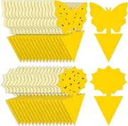 72PCS Fruit Fly Sticky Traps Fungus Gnat Traps Insect Trap for Plants Kitchen Indoor Outdoor White Flies Mosquitos Fungus Gnats Flying Insects Houseplant Gifts