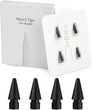 Zosylala Tips for Apple Pencil,Stylus Tips,Pencil Tips for iPad,Replacement Pen Nibs Compatible with iPad Air Mini Pro Apple Pencil 1st & 2nd Generation - 4 Packs (Black)