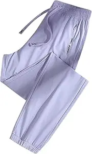 [Generic] Womens Casual High Waist Straight Leg Pants Stretchy Drawstring Pants Casual Lounge Dress Workout Pockets Trousers