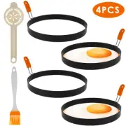 4Pcs Egg Rings Set with Oil Brush and Egg White Separator Stainless Steel biIup