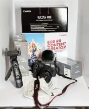 Canon EOS R8 Content Creator Kit Camera with In Camera Compositing and Lens Cap