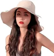 [N\\A] Bucket hat Early Spring Women's Sun hat Summer Cover face Big Brim Sun-Proof UV Protection Big Brim Sun-Proof hat