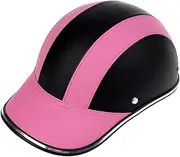 Motorcycle Retro Half Helmet Baseball Cap Style for Men Women,Leather Half Shell Jet Helmet DOT/ECE Approved Open Face Motorcycle Helmet Skull Cap,for Cruiser Scooter ATV G