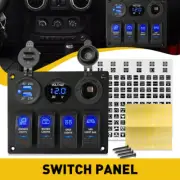 4 Gang LED Blue Waterproof Rocker Switch Panel Breakers Car Marine Boat RV EXF (for: Subaru)