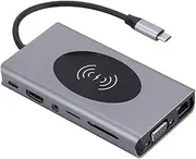 Monitor Docking Station, USB C Laptop Docking Station, 13 in 1 Docking Station, USB 3.0 Laptop Splitter, Laptop Monitor Adapter, Quick Transfer, High Performance for Laptop and Computer