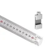 Stainless Steel Ruler 40cm/18" Double Reading with 30mm Scriber Block Silver