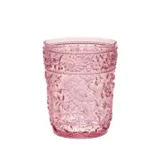 Set of Four Pink Paisley Acrylic Stemless Whiskey Glasses