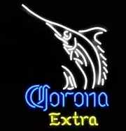 Corona Extra Beer Swordfish 20"x16" Neon Light Sign Lamp Bar Open Real Glass Pub