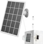 Solar Panel for Security Camera – 10W Solar Charger, Waterproof Camera, Adjustable Mounting Bracket | IP65 Rated Outdoor Solar Panel, 118-Inch Cable for Rechargeable Battery Camera, All-Weather