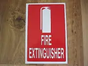 FIRE EXTINGUISHER SIGN SMALL, NEW PEEL AND STICK BACK!! NO FUSS!!+ FREE STICKER