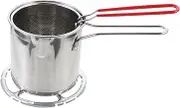 ASAKKURA 1Set Stainless Steel Fryer Kit with Non Slip Handle Deep Frying Pot Food Basket for Chips Fish Vegetables Steak Chicken Kitchen Essential