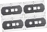 4 Pcs Professional Standard Size Cassette Tape Blank for Recording 30 Min Music Voice Recording Tape