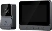 WiFi Video Doorbell Camera with Monitor, Waterproof Wireless Video Intercom System with 4.3 Inch IPS Screen, Two-Way Audio, Automatic Recording