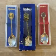 Set Of 3 Vintage Stokes Australian Silver Plated Spoons. Cake Server
