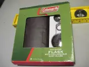 8 oz Coleman Tailgater Leather Sleeve Flask, Funnel & Cups - NEW