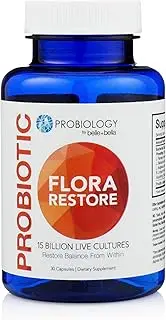 Belle + Bella Daily Maintenance Shelf Stable Probiotics, for Digestive Healthy Gut & Immune System Support - 15 Billion CFU with Prebiotic, Vegan, Gluten, Dairy, and Soy Free 60 Veggie Capsules