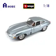 Bburago 1:18 Scale 1963 Jaguar E-Type Coupe Diecast Model Car Silver