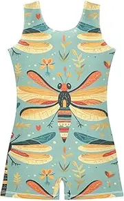 [FRODOTGV] Colorful Dragonflies Leotards for Girls Gymnastics Kids Tumbling Outfit for Dancewear, Tumbling Class, Swimming