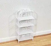 Dollhouse Shelves White Metal Bookcase Bookshelf 1:12 Scale Miniature