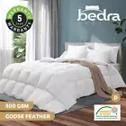 Bedra Goose Down Feather Quilt 500GSM Winter Summer Duvet Doona Double