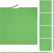 Relaxdays Floor, 8 Protective Mats for Sports & Fitness Equipment, Bordered, EVA, Surface 3 m², WXD 60x60 cm, Green