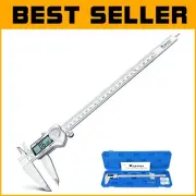 12-Inch Digital Caliper - Stainless Steel, IP54 Splash Proof with Large LCD