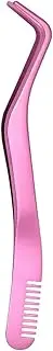 Lash Tweezers,Stainless Steel Eyelash Extension Tweezer - Eyelash Clusters with Comb for False Lashes Women Lash Applicator Tool Foccar