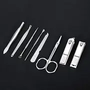 Nail Clippers Set 8 Pcs Stainless Steel Nail Scissors Cutter Clippers - Beauty/Manicure & Pedicure/Tools & Accessories (Black)