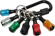 5/6/10PCS 1/4inch Hex Shank Screwdriver Bits Holder Extension Bar Keychain Screw Adapter Drill Change Hand-held Screwdrivers Socket Socket(6pcs)