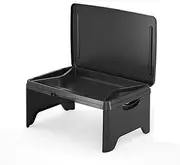 CLSSLVVBN Black Lap Desk with Craft Table Organize Work Space Easily Folding Lap Desk Laptop Tray with Storage Compartment, A