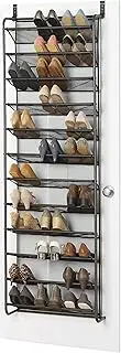 Whitmor 36 Pair Over-The-Door Rack-Gunmetal Gray Shoe Organizer