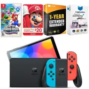 Nintendo Switch Red/Blue OLED + Super Mario Bros. Wonder + $20 eShop Gift Card