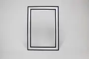 Timeless Beveled beaded matte black wall mirror medium size