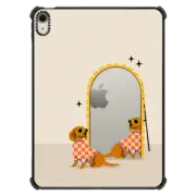iPad Air 11-inch (M2/M3) iPad Impact Case Checkered Dachshund Mirror