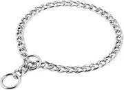 PETTOM Dog Chain Collars Strong Metal Dog Choker/Iron with Silver Plating No Pull Pet Collar Chain for Large Dogs Training Walking -L: Diameter 4.0mm Length 60cm