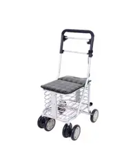 Elderly Handcart For Grocery Shopping Walking Assistance Elderly Shopping Cart Small Cart For Walking Assistance Folding Steel