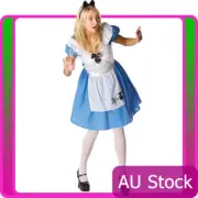 Ladies Alice in Wonderland Costume Disney Fairytale Halloween Fancy Dress Adults