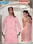 1967 Vintage Vogue Sewing Pattern B36″ Evening COAT & DRESS (2099R) Vogue 1668